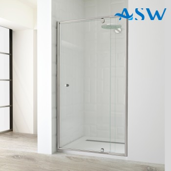 Semi Frameless Shower Screen Wall to Wall With Magnetic Pivot Door 1950H adjustable