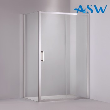 Semi Frameless Shower Screen Corner shape with Sliding Door 1900H adjustable