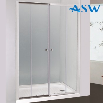 Semi Frameless Shower Screen Wall to Wall with Double Sliding Doors 1900H adjustable