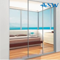 Slim Line Framed Sliding Wardrobe Doors Mirror Finish