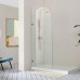 Frameless Shower Screen Arched Fixed Panel 2200H pre-drilled holes