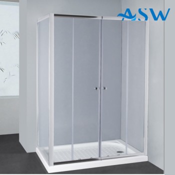 Semi Frameless Shower Screen Corner with Double Sliding Doors 1900H adjustable