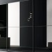 Frameless Sliding Wardrobe Doors Black Glass With Horizontal Strips
