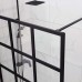 Fully Framed Shower Screen Panel Black Frame 15 Sections 6mm 2000H with support arm