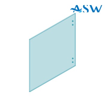 MASTER Hinge Panel 12mm Clear Toughened Glass 1200H