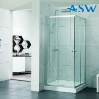 Semi Frameless Shower Screen Corner Entry with Double Sliding Doors 1900H adjustable