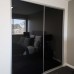 Slim Line Framed Sliding Wardrobe Doors Black Glass Finish
