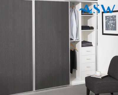 Slim Line Framed Sliding Wardrobe Doors Polytech coloured MDF