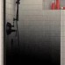 Frameless Shower Screen Fixed Panel Fading Black with matt black channel 2000H