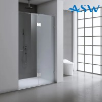 Frameless Shower Screen Wall to Wall Hinge Panel and Door 2050H