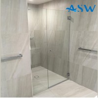 Frameless Shower Screen Wall to Wall Fixed Panel & Door hinged of wall 2050H