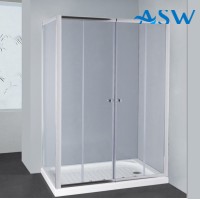 Semi Frameless Shower Screen Corner with Double Sliding Doors 1900H adjustable