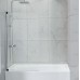 Frameless Shower Screen Pivot Swing Panel with curved corner Bathtub 1500H x 850W 6mm