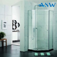 Semi Frameless Shower Screen Diamond Shape With Pivot Door 1900H Chrome