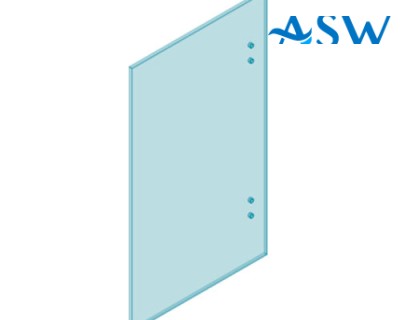 MASTER Clearglaze Frameless Hinge Panel 12mm Clear Toughened Channel Glass