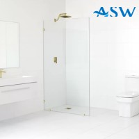 Frameless Shower Screen Fixed Free Standing Panel 2000H 10mm no holes glass