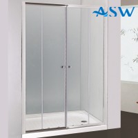 Semi Frameless Shower Screen Wall to Wall with Double Sliding Doors 1900H adjustable