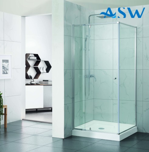 Semi Frameless Premium Shower Screen With Pivot Door and Return 1900H 850-980 x 900