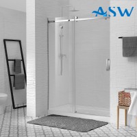 Frameless Shower Screen Wall to Wall Fixed & Sliding Door 2000H