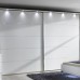 Frameless Sliding Wardrobe Doors Super white Glass With Horizontal Strips