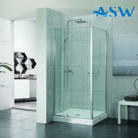Semi Frameless Shower Screen Corner With Pivot Door and Return 1900H adjustable