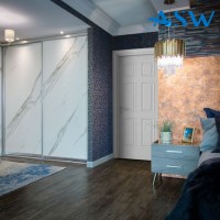 Fully Framed Sliding Wardrobe Doors Textured Marble Finish