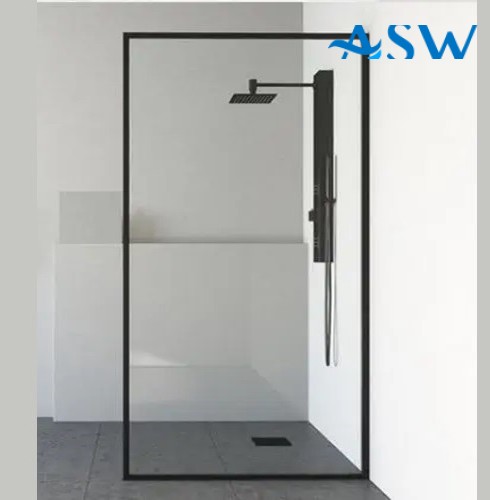 Fully Framed Shower Screen Panel Black Frame 10mm 2100H Fully Framed Shower Screen Panel Black Frame 10mm 2100H