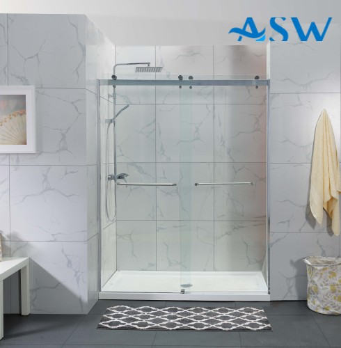 Frameless Shower Screen with Two By-Passing Sliding Doors 2000H