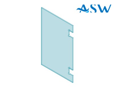 POLARIS Hinge Panel 12mm Clear Toughened Glass 1200H