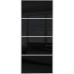Slim Line Framed Sliding Wardrobe Doors Black Glass Finish With Horizontal Strips