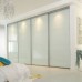 Fully Framed Sliding Wardrobe Doors Greenish white glass