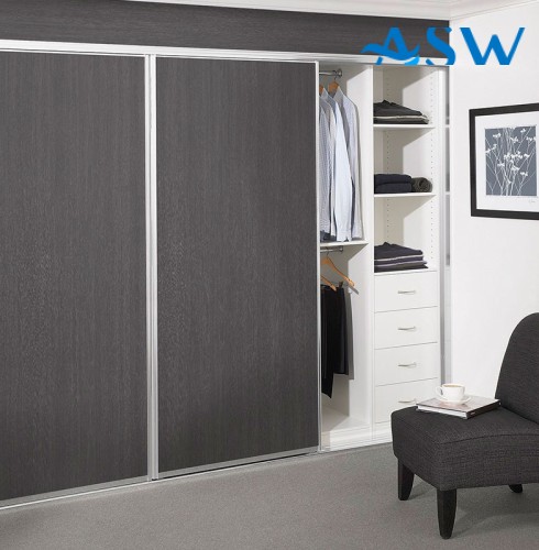 Slim Line Framed Sliding Wardrobe Doors Polytech coloured MDF
