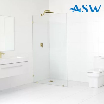 Frameless Shower Screen Fixed Free Standing Panel 2050H no holes glass
