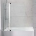 Frameless Shower Screen Chrome Fixed & Pivot panel Bathtub 1500H with wall channel