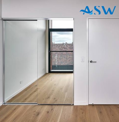 Frameless Sliding Wardrobe Doors Mirror Finish