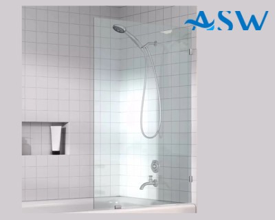 Frameless Shower Screen Fixed Panel Bathtub 1500H x 750W no holes glass