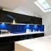 Custom made painted toughened glass splashback