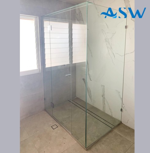Frameless Shower screen Corner Hinge Panel & Door & Infill & Return 2050H