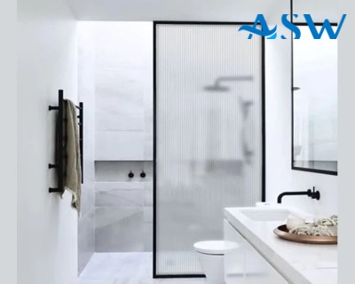 Fully Framed Shower Screen Panel Black Frame Narrow Line 8mm 2000H with support arm