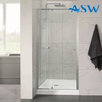 Semi Frameless Shower Screen wall to Wall With Pivot Door 1900H adjustable