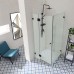 Frameless Shower Screen Corner Hinge Panel & Door & Return 2000H pre-drilled holes glass