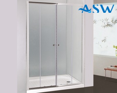 Semi Frameless Shower Screen Wall to Wall with Double Sliding Doors 1900H adjustable