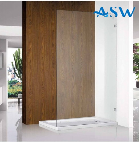 Frameless Shower Screen Fixed Free Standing Panel 2000H pre-drilled holes