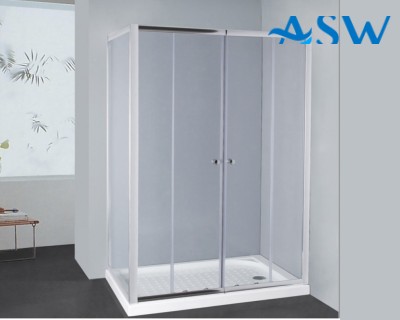 Semi Frameless Shower Screen Corner with Double Sliding Doors 1900H adjustable