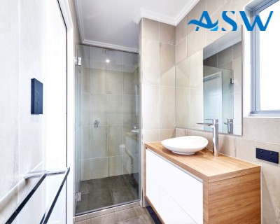 Frameless Shower Screen Wall to Wall Door hinged of wall 2050H