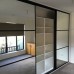 Fully Framed Sliding Wardrobe Doors Mirror with Horizontal Strips
