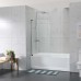 Frameless Shower Screen Pivot Swing Panel with curved corner Bathtub 1500H x 850W 6mm