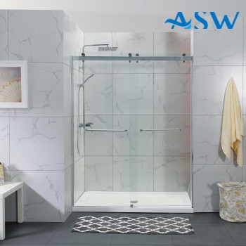 Frameless Shower Screen with Two By-Passing Sliding Doors 2000H