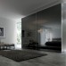 Frameless Sliding Wardrobe Doors Black Glass With Horizontal Strips