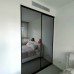 Slim Line Framed Sliding Wardrobe Doors Grey Mirror
